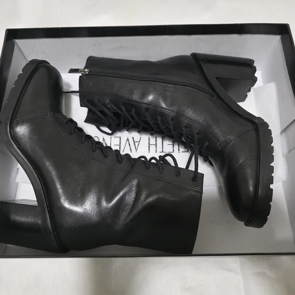 Saks Fifth Avenue Black Label Dark Brown Lace-Up Boots Men main image 3